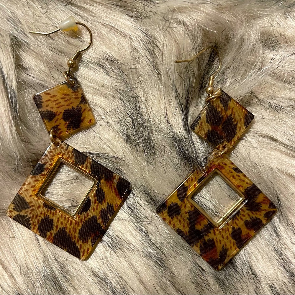 Leopard print earrings